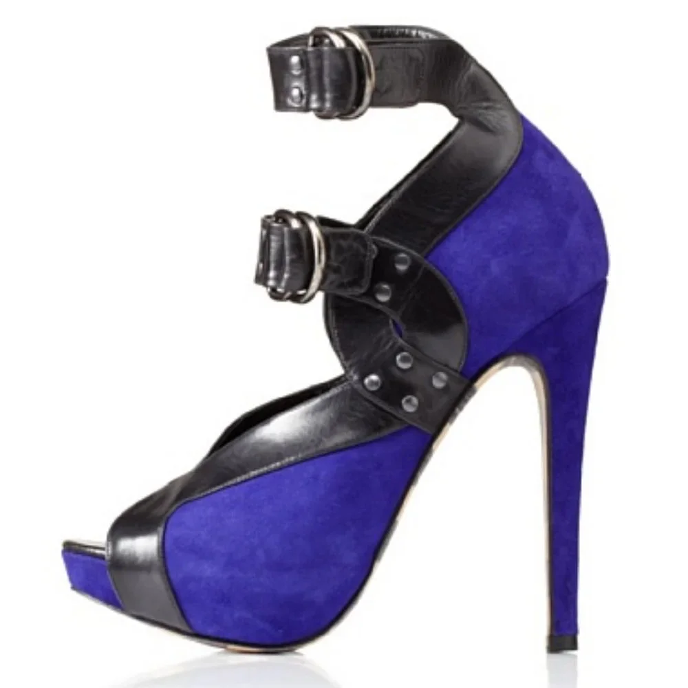 Georgina Goodman Nelson 2 Suede Purple/Black Heels